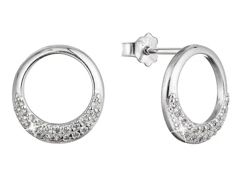 Evolution Group - Pavona Cercei minimaliști din argint cu zirconi 11528.1 crystal