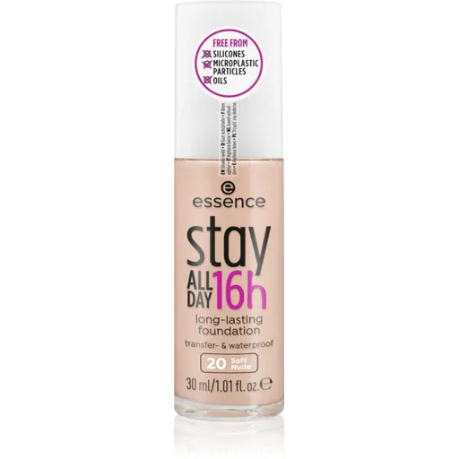 essence Stay ALL DAY 16h machiaj rezistent la apa culoare 20 Soft Nude 30 ml