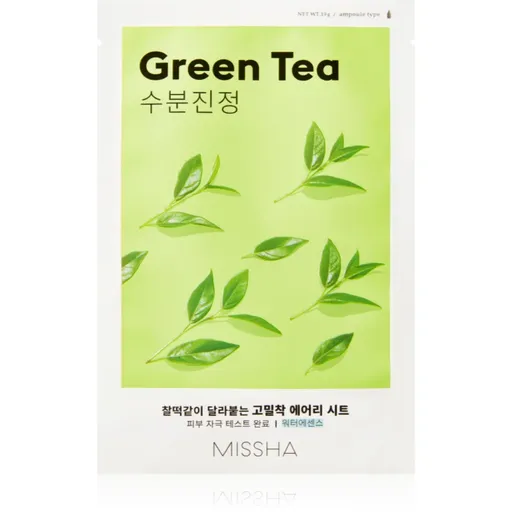 Missha Airy Fit Green Tea mască textilă calmantă cu ceai verde 19 g