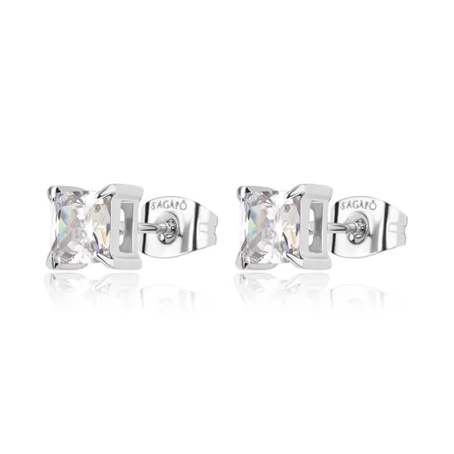 S'Agapõ Cercei eleganți din oțel cu zircon cubic Stellar STK14