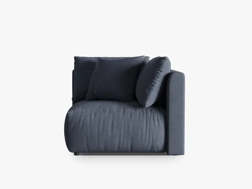 Modul pentru canapea, 1 loc, Chris-259, Micadoni Home, 100x100x80 cm, tesatura structurata chenille, albastru muted