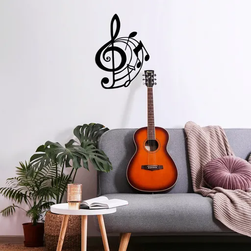 Decoratiune de perete, Musıcal 3, 50 x 70 cm, Negru