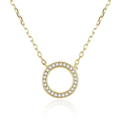 MOISS Colier fermecător placat cu aur Cerc cu zirconiu cubic N0000606