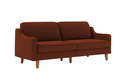 Canapea 3 locuri, Atelier del Sofa, 918CMF1154, Otel, Roșu de țiglă / Nuc