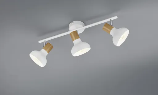 Plafoniera Latika, RL, 47x13.5x18.5 cm, 10W, 3x E14, metal, alb mat/natur