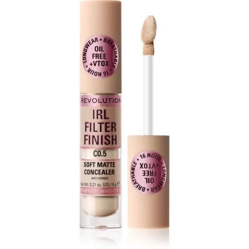 Makeup Revolution IRL Filter anticearcan cu efect de lunga durata acoperire completa culoare C0.5 6 g