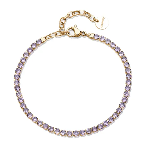 Brosway Brățară tenis placată cu aur cu zirconii violete Desideri BEI104