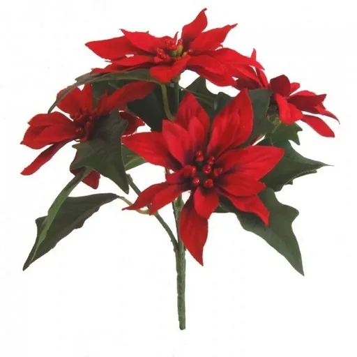 Buchet artificial Poinsettie, roșu