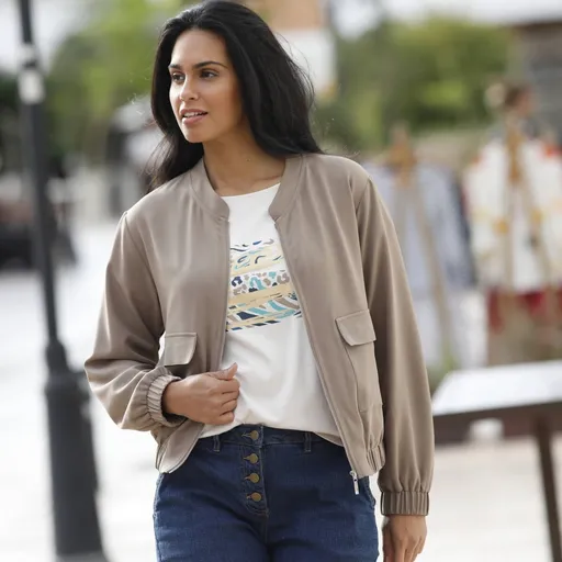 Jachetă bomber cu fermoar