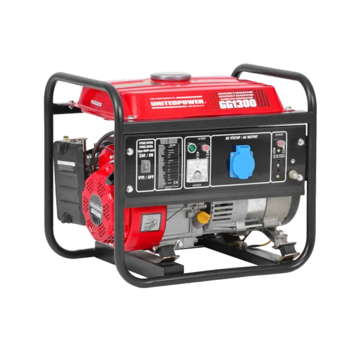 Generator de Curent 2.4 CP, 1100 W, 2.4 CP, (Benzina), AVR, 1 priza 12V+1 Priza 220 V - Hecht GG1300