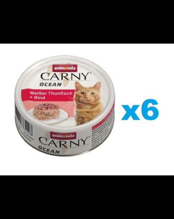 ANIMONDA Carny ocean Hrana umeda cu ton si vita pentru pisici adulte 6 x 80g