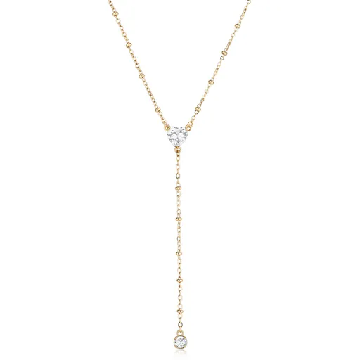 S'Agapõ Colier romantic placat cu aur cu zircon cubic Dazzly SDZ134