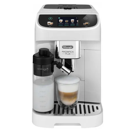 Espressor automat DeLonghi Magnifica PLUS ECAM 320.60.W, 1450W, 15 bar, 1.8l, 15 programe, 13 trepte de macinare, Ecran tactil TFT, LatteCrema Hot, Bo