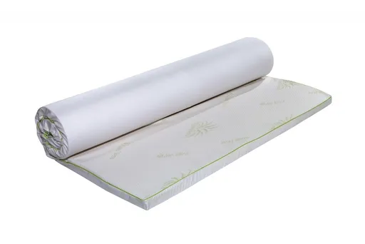 Topper saltea Aloe Vera Therapy Memory Arctic Gel 7 zone de confort, Green Future, 90x200 cm, H 5 cm