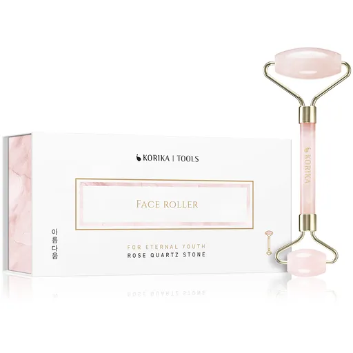KORIKA Rolă de masaj pentru față cu cuarț roz (Face Roller)