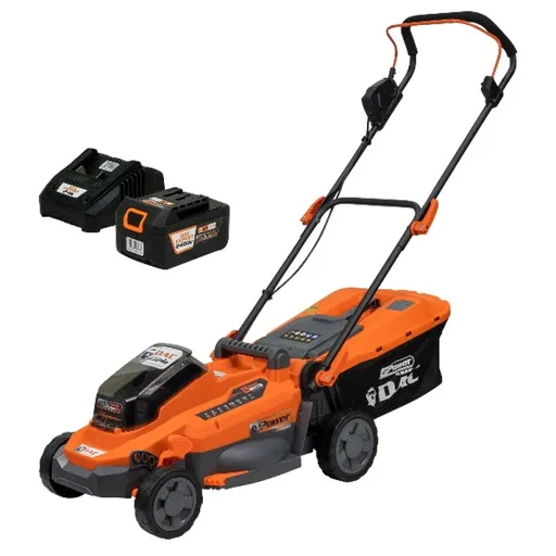 Masina de tuns gazon-iarba pe acumulator Ruris DAC 3324e, 20 V 4.0 Ah, latime taiere 33 cm, inaltime taiere 25 - 75 mm, sac colector 30 L, motor fara