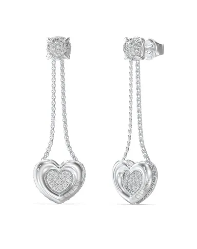 Guess Cercei unici suspendați cu cristale L.O.V.E. JUBE05462JWRHT/U