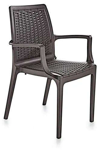 Scaun, Hanah Home, Rattan, 57x85x53 cm, Maro inchis