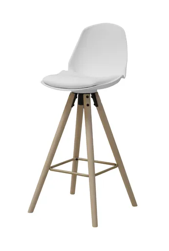 Scaun de bar Oslo, Actona, 46.5x49x105.5 cm, piele ecologica/otel, negru