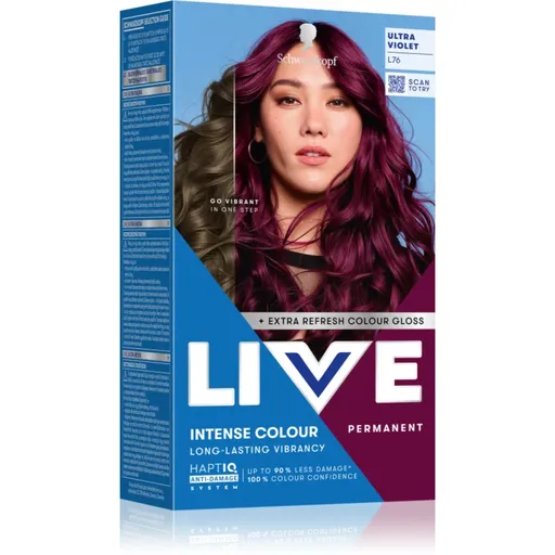 Schwarzkopf LIVE Intense Colour Culoare permanenta pentru par culoare L76 ultra Violet 1 buc