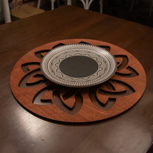 Set de covorașe de masă din lemn, Hermia, 790PYN1160, Dimensiune: 36 x 36 cm (6 bucăți), Roz