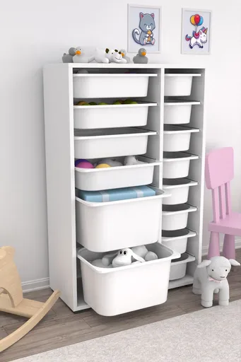 Dulap multifunctional, Hanah Home, Rine 2D4K8U, 69.5x109x30 cm, Alb