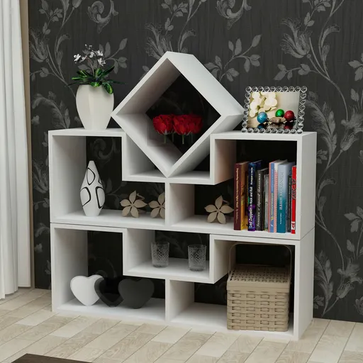 Corp biblioteca, Hanah Home, Beled, 105x76.4x29.5 cm, Alb