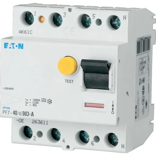Intrerupator diferential RCBO 4P 40A / 300mA 10kA tip AC Eaton 263588