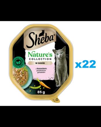 SHEBA Nature’s Collection somon si mazare in sos 22x85 g hrana umeda completa pentru pisici adulte