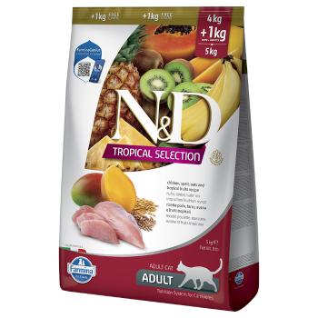 5kg (4+1kg) N&D Cat Tropical Selection csirkés száraztáp macskáknak