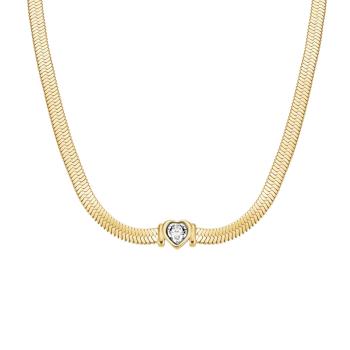 Rosefield Colier romantic placat cu aur cu cristal Șarpe JNSWG-J1002