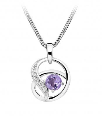 Silver Cat Colier fashion cu ametist sintetic SC457