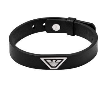 Emporio Armani Brățară din piele neagră pentru bărbați EGS3128040