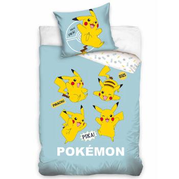 Lenjerie pat din bumbac pentru copii CarbotexPokémon Pika Pikachu, 140 x 200 cm, 70 x 90 cm