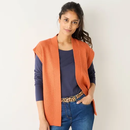 Vestă tricotată cu model de perle