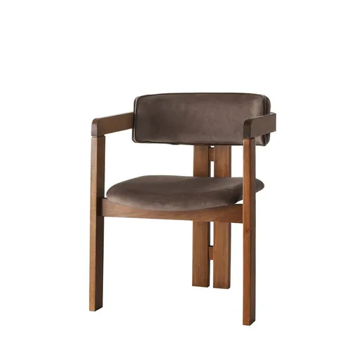 Scaun de sufragerie CO Dark Brown and Walnut, maro închis