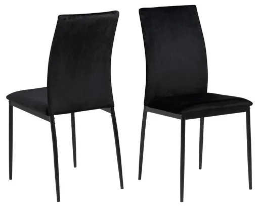 Scaun Demina, Actona, 43.5x53x92 cm, catifea/otel, negru