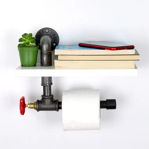 Suport pentru hartie igienica, Hanah Home, Boruraf244, 30x14x22 cm, Alb