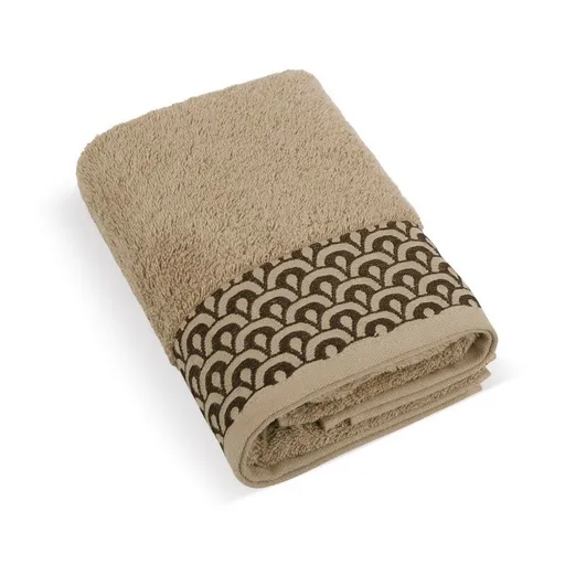 Bellatex Prosop din bumbac terry cu dantelă, 50 x100 cm, maro, 50 x 100 cm