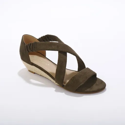 Sandale cu aspect de piele întoarsă