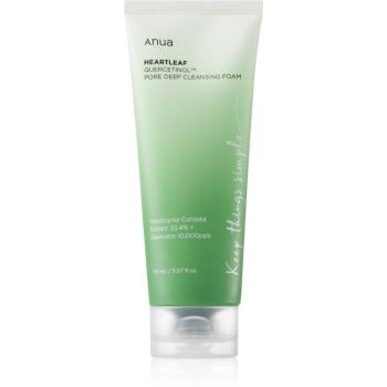 Anua Heartleaf Quercetinol Pore Deep Cleansing Foam Spuma curatare intensa. pentru ten gras și mixt 150 ml