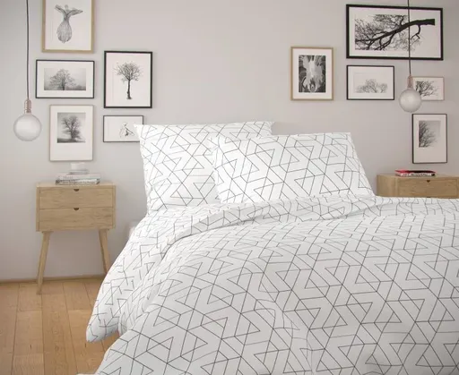 Lenjerie de pat din bumbac NORDIC COLLECTION Frida alb