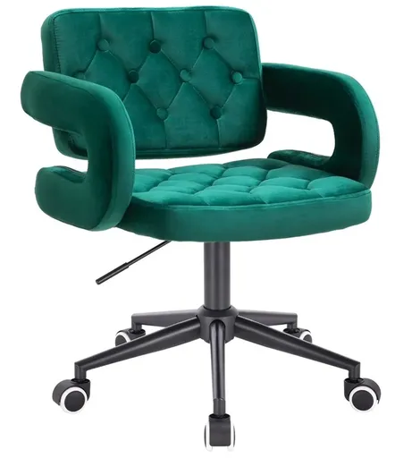 Scaun pentru Salon Cosmetica, Smarald, Reglabil pe Inaltime, Velur