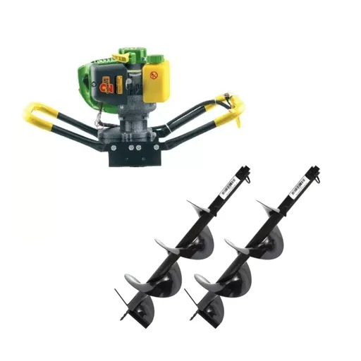 Set Motoburghiu Pamant - PARTNERPRO PPE1500, Putere 2.0 CP + 2 x burghie 100, 200mm