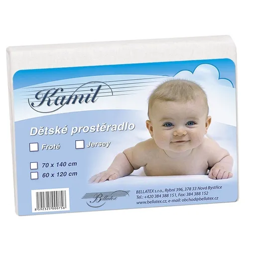 Cearşaf jersey pentru copii, alb, 60 x 120 cm, alb, 60 x 120 cm