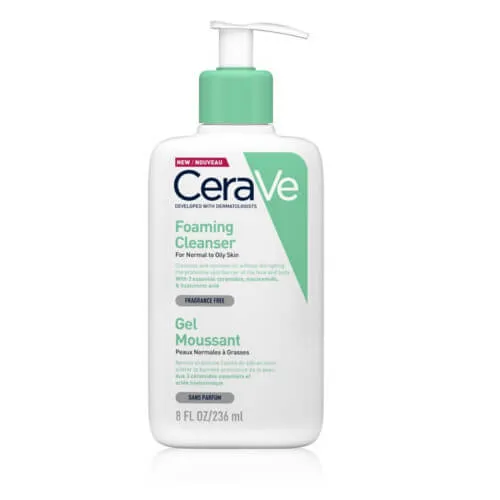 CeraVe Gel de spumare demachiant pentru piele obișnuită și grasă (Foaming Cleanser) 473 ml