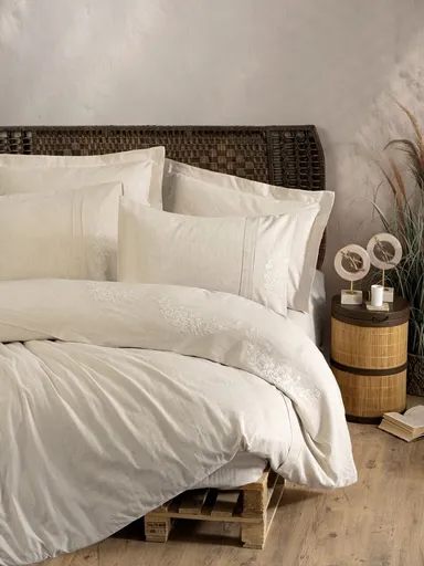 Lenjerie de pat dubla, L'essentiel Maison, Forbes, Crem