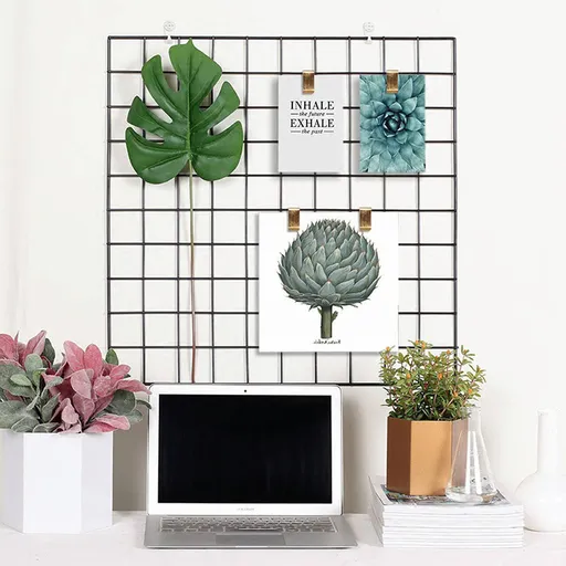 Decoratiune de perete, WR004, Cu 10 agatatori, Negru