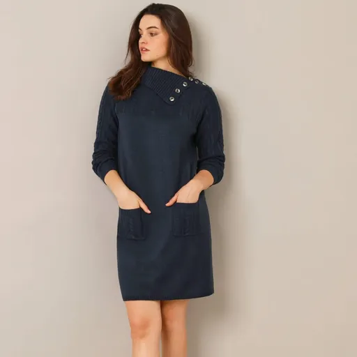 Rochie tricotată cu model împletit