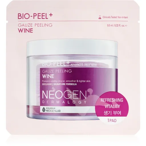 Neogen Dermalogy Bio-Peel+ Gauze Peeling Wine discuri pentru indepartarea impuritatilor pentru netezirea pielii si inchiderea porilor 1 buc